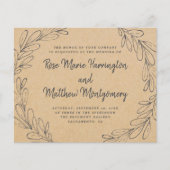 Mariage rustique économique avec kraft et feuilles (Devant)