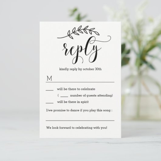 Mariage rustique Elegance RSVP sans options de men (Debout devant)