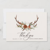 Mariage rustique élégant merci cerf noir (Devant)
