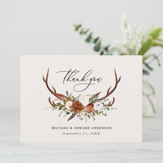 Mariage rustique élégant merci rust stag (Debout devant)