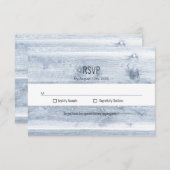 Mariage rustique en bois bleu foncé RSVP (Devant / Derrière)