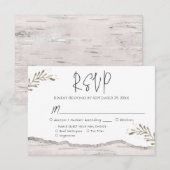 Mariage rustique en bois de bouleau RSVP (Devant / Derrière)