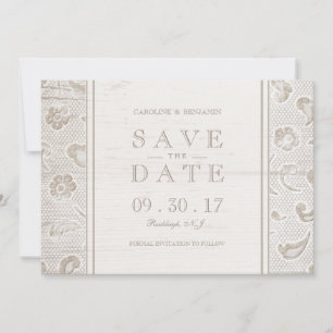 Mariage rustique en bois de dentelle, carte de sau