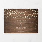 Mariage Rustique en bois Invitations triplées RSVP (Page de couverture)