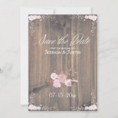 Mariage Rustique En Bois Plat Enregistrer La Carte (Devant)