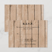 Mariage rustique en bois RSVP (Devant / Derrière)