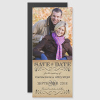 Mariage rustique Enregistrer la date Invitation ph