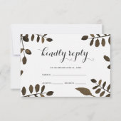 Mariage rustique Feuille botanique RSVP (Devant)