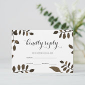 Mariage rustique Feuille botanique RSVP (Debout devant)