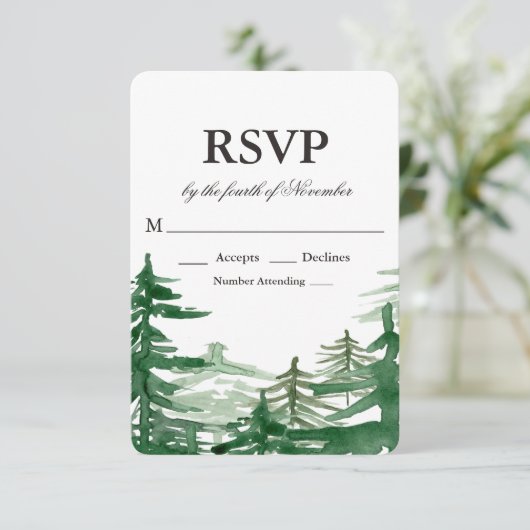 Mariage rustique Fir Tree RSVP (Debout devant)