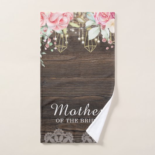Mariage rustique Floral Mère de la mariée (Serviette à main)