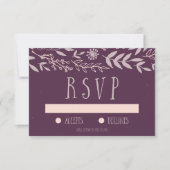 Mariage Rustique Floral Violet RSVP (Devant)