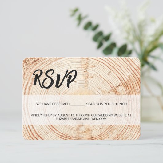 Mariage rustique Grain de bois RSVP réservé Siège (Debout devant)