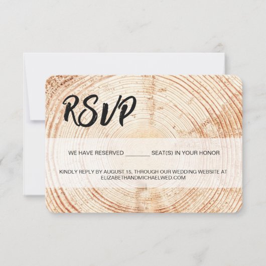 Mariage rustique Grain de bois RSVP réservé Siège (Devant)