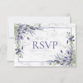 Mariage rustique Lavande Eucalyptus Verdure RSVP (Devant)