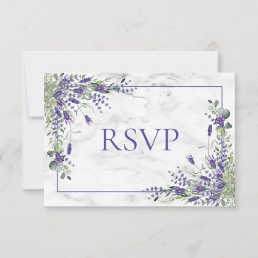 Mariage rustique Lavande Eucalyptus Verdure RSVP (Devant)