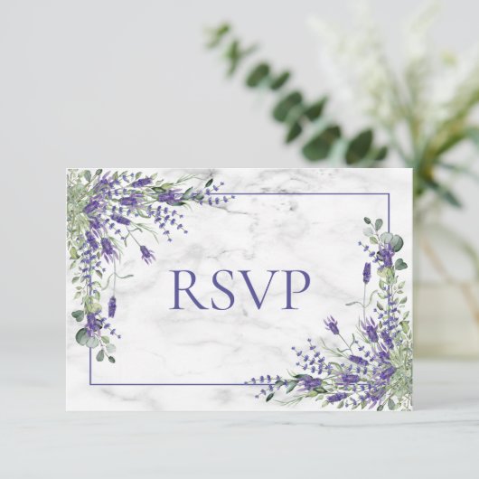 Mariage rustique Lavande Eucalyptus Verdure RSVP (Debout devant)