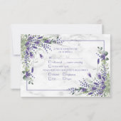 Mariage rustique Lavande Eucalyptus Verdure RSVP (Dos)