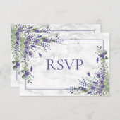 Mariage rustique Lavande Eucalyptus Verdure RSVP (Devant / Derrière)