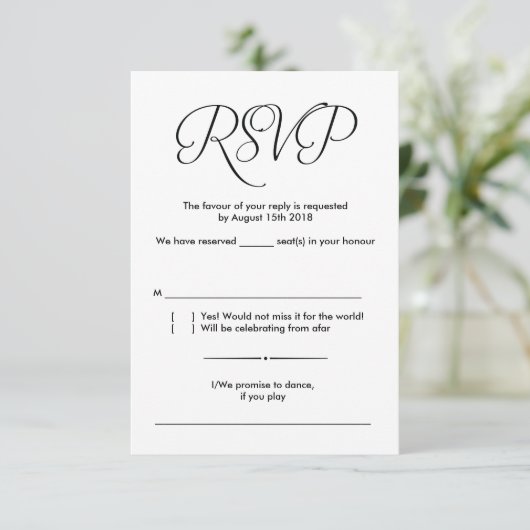 Mariage rustique moderne RSVP carte design v1 (Debout devant)