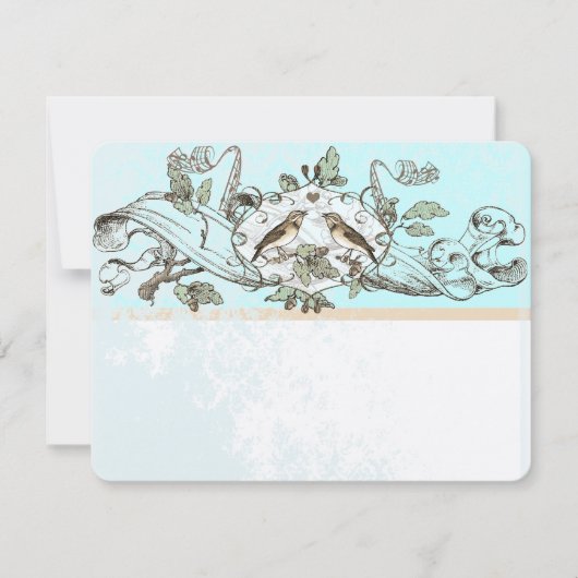Mariage Rustique Oiseaux Chêne RSVP (Devant)