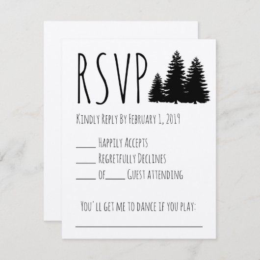 Mariage rustique RSVP (Devant / Derrière)