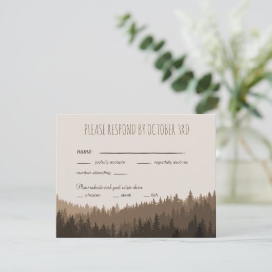 Mariage rustique RSVP avec dîner, nombre participa (Debout devant)