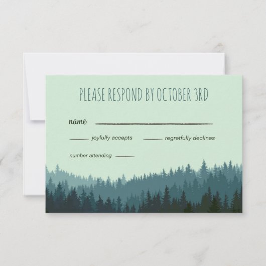 Mariage rustique RSVP dans les montagnes (Devant)