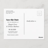 mariage rustique simple enregistrer la date carte  (Dos)