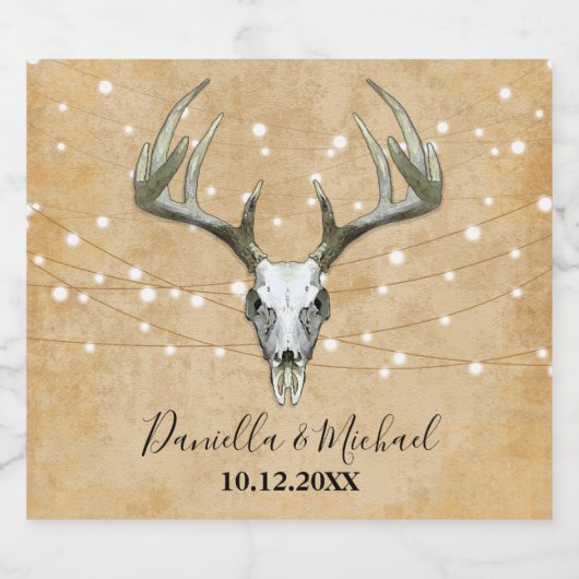 Mariage Rustique Sparkling Wine Étiquette (Étiquettes simples)