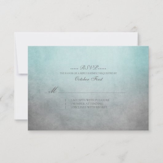 Mariage rustique Turquoise et gris bohème RSVP (Devant)
