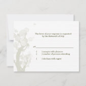 Mariage rustique vert foncé RSVP (Dos)