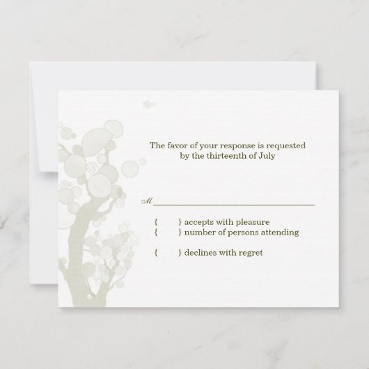 Mariage rustique vert foncé RSVP (Dos)