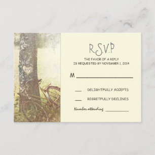 mariage rustique vintage arbre et vélo RSVP