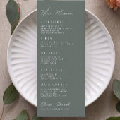 Mariage Sage Green Cartes de menu Modèle