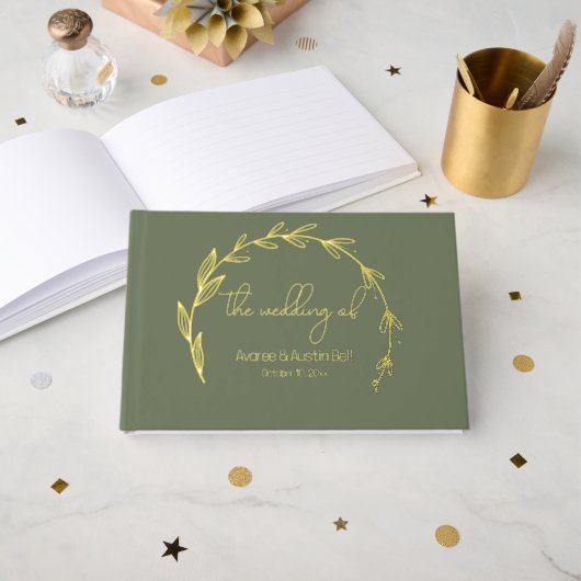 Mariage Sage Green et Foil (Recto ouvert)