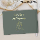 Mariage Sage Green et Gold Foil Guestbook