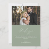 Mariage Sage Green Merci manuscrit 2 Photos (Dos)