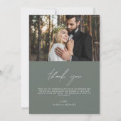 Mariage Sage Green Merci manuscrit 2 Photos (Dos)