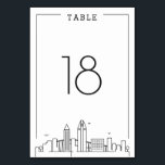 Mariage San Diego | Numéro de table<br><div class="desc">Une carte unique de numéro de table mariage pour un mariage qui se déroule dans la belle ville de San Diego, Californie. Il dispose d'un numéro de table simplifié reposant au-dessus d'une version stylisée de l'horizon unique de la célèbre ville. Cet article fait partie d'une plus grande collection multi-pièces avec...</div>