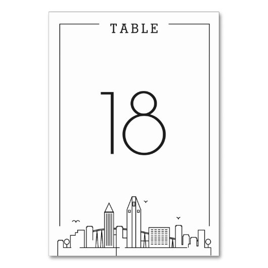 Mariage San Diego | Numéro de table (Dos)