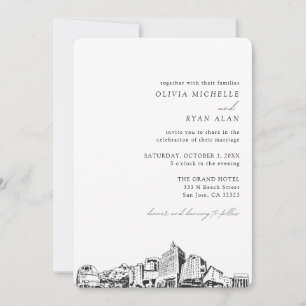 Mariage San Jose Elegant Skyline Invitation