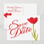 Mariage Sauvegarder la date Carte postale rouge tu (Devant / Derrière)