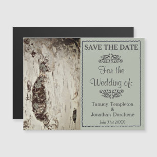 Mariage Sauvez la date Magnet du bois de Birch