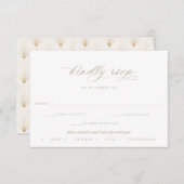 Mariage Script beige RSVP choix de repas (Devant / Derrière)