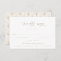 Mariage Script beige RSVP choix de repas