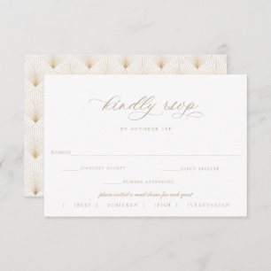 Mariage Script beige RSVP choix de repas