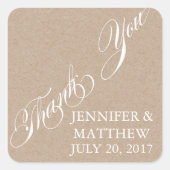 MARIAGE SCRIPT ÉTIQUETTES de MERCI (Devant)