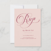 Mariage Script Raisin RSVP Blush (Devant)
