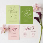Mariage Script Raisin RSVP Blush